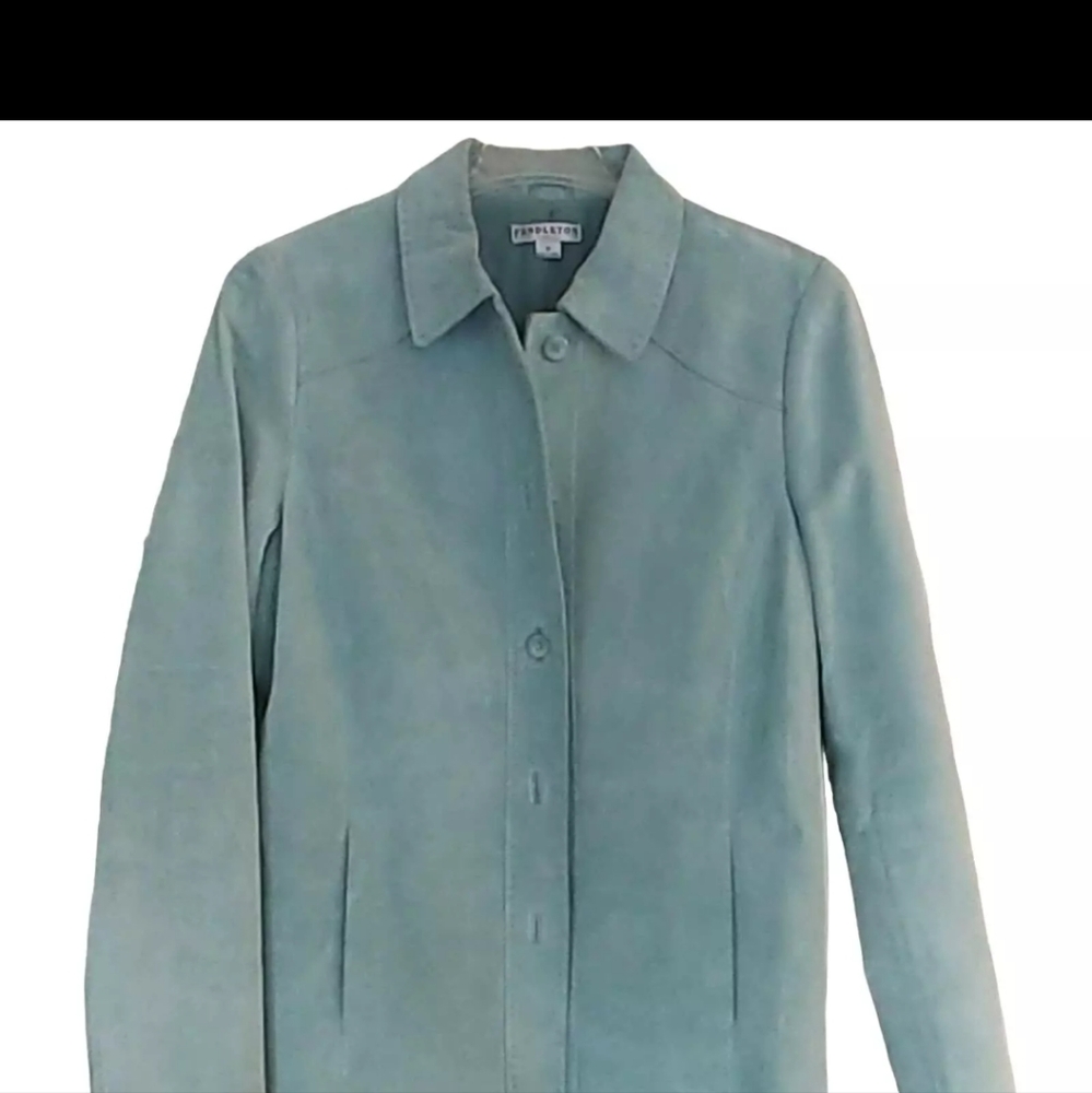 Pendleton M Tall 100% Leather Jacket Blue Suede Medium Tall